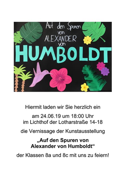 Humboldtausstellung Einladung